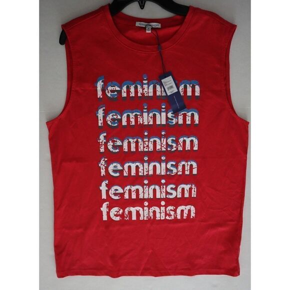 Rebecca Minkoff S18403C11 626 Women's Sz M Red Feminism Muscle Tee Shirt $58 - Picture 6 of 9